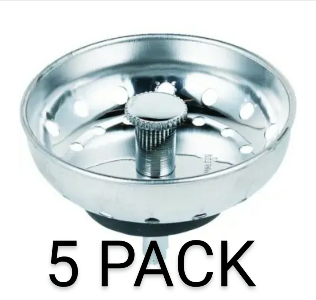 Sink Basket Strainer 3-1/4"  Lug Post Bottom, Stainless Steel, Package Of 5 New