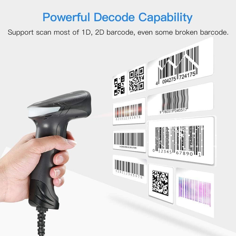 USB Wired 2D Barcode Reader Handheld CCD 1D QR Bar Code Reader Screen Scanner