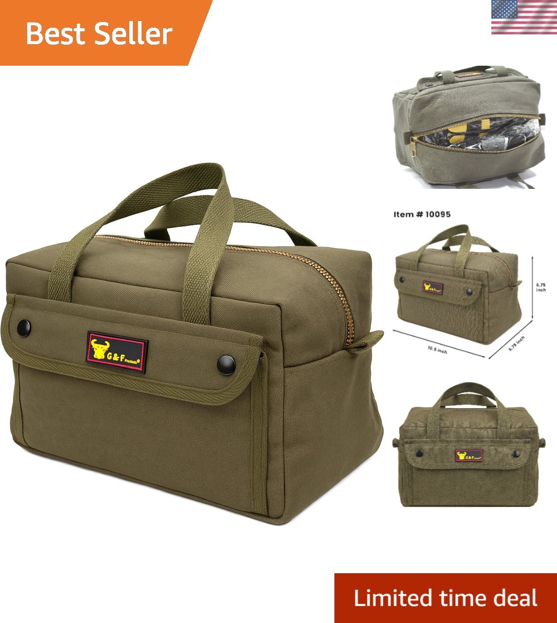 Stylish Water-Resistant Canvas Bag with Adjustable Strap for Work & Travel 11x7