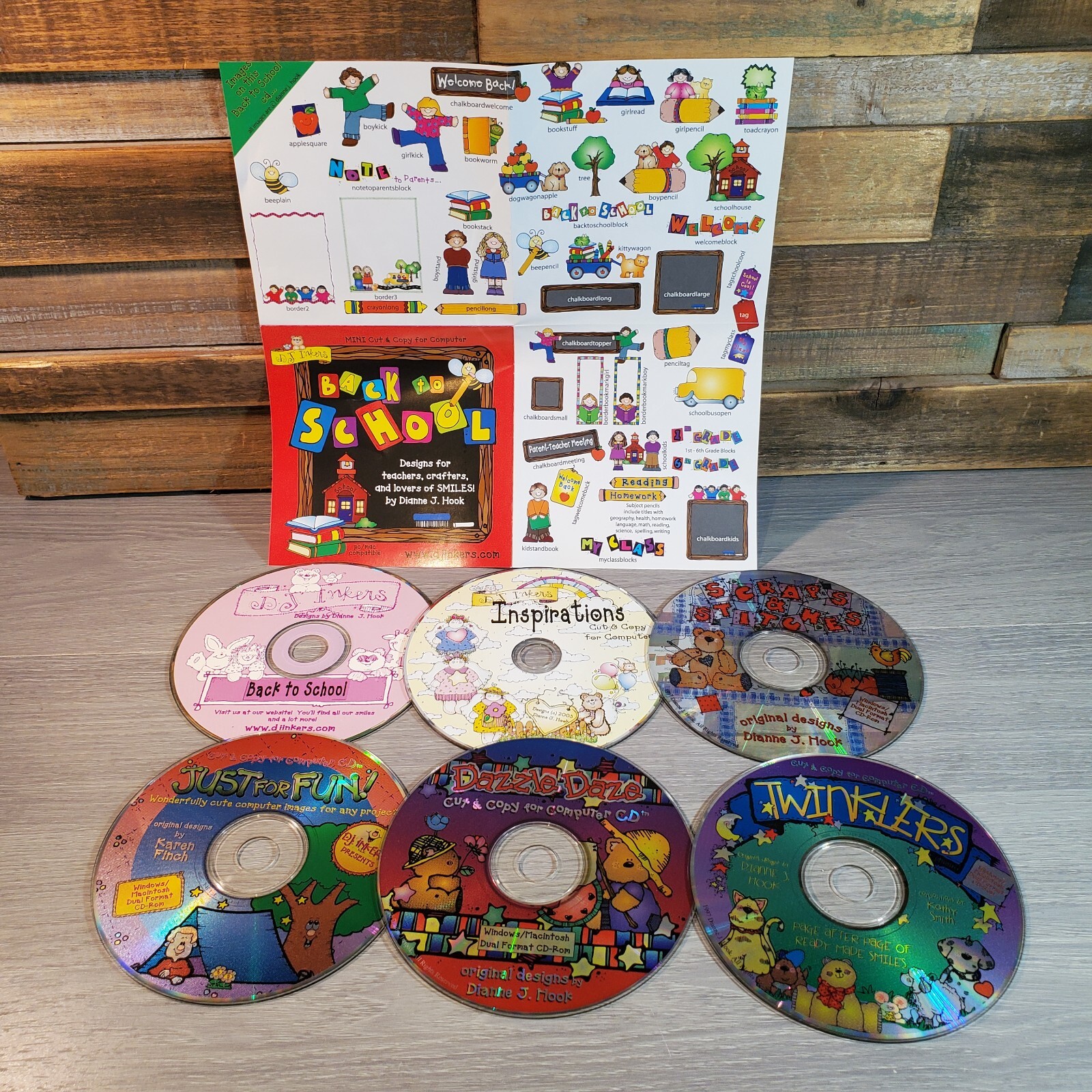 Cut & Copy For Computers LOT of 6 CD-ROM by Dianne J. Hook Images Design PC VTG