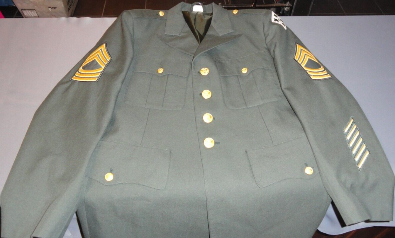 USGI US ARMY AUTHORIZED SERGE AG-344 DRESS GREEN UNIFORM JACKET COAT 40R