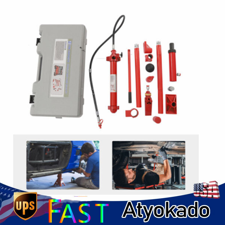 12 Ton Porta Power Hydraulic Jack,Auto Body Frame Repair Kit Lift Ram Heavy-Duty