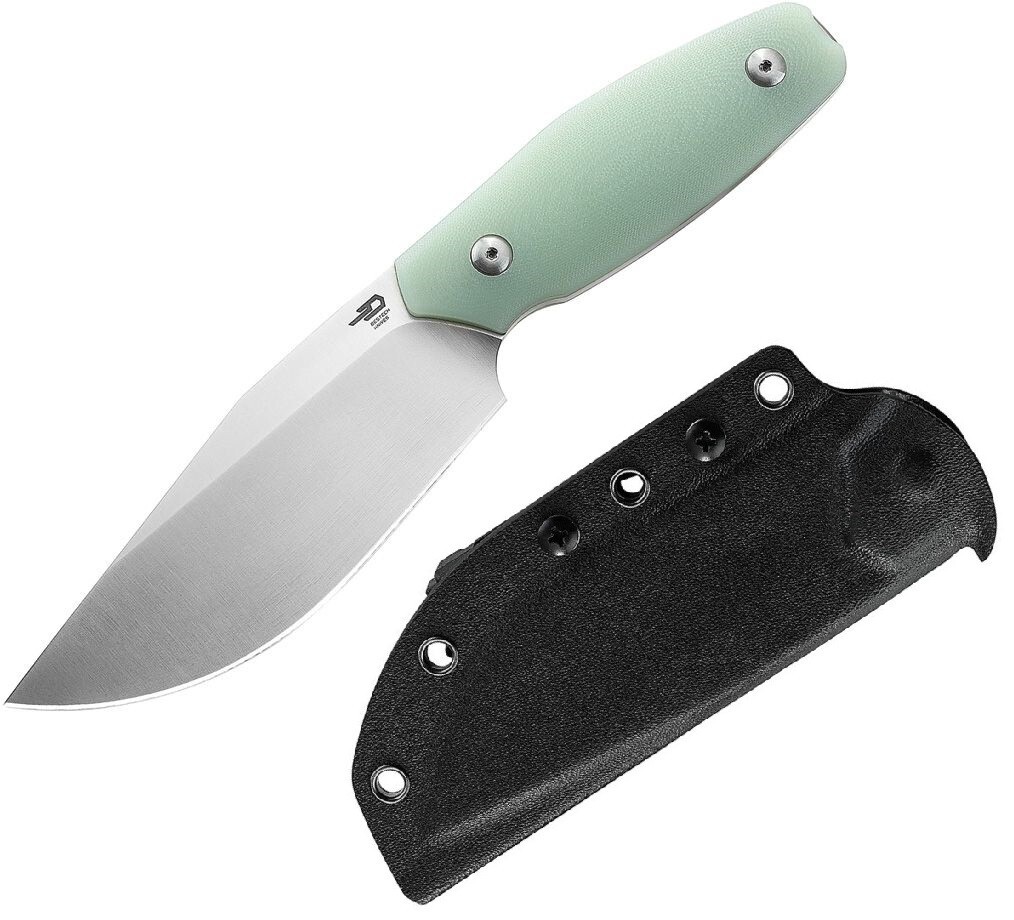 Bestech Knives Lignum Artis Fixed Knife 4.75" AUS-8 Steel Blade Jade G10 Handle