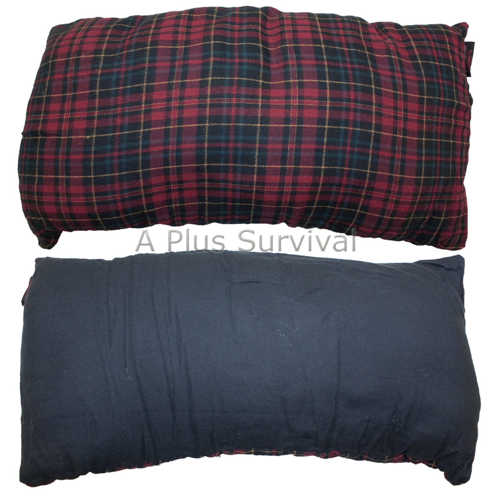 Cotton Flannel Travel Camping Pillow 10" x 20" with Insulblok - Includes Case!