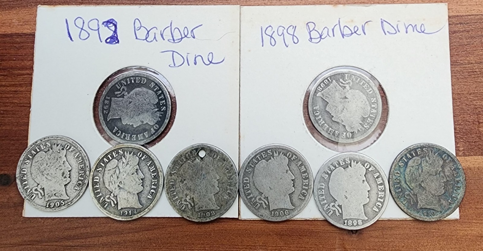 (lot of 8) Barber dimes various dates and mint marks