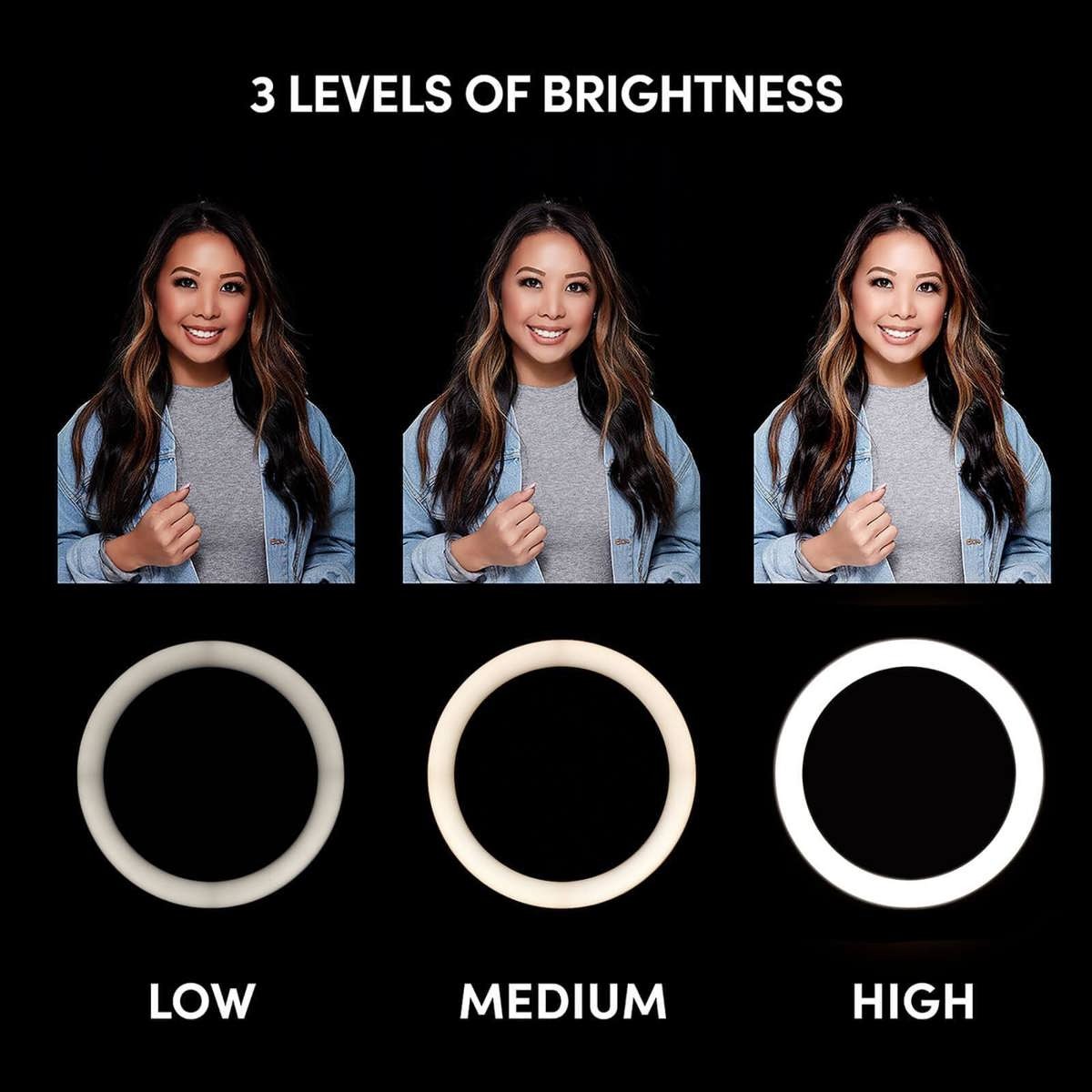 LuMee 10" RGB Studio Ring Light with Tripod Stand, Black