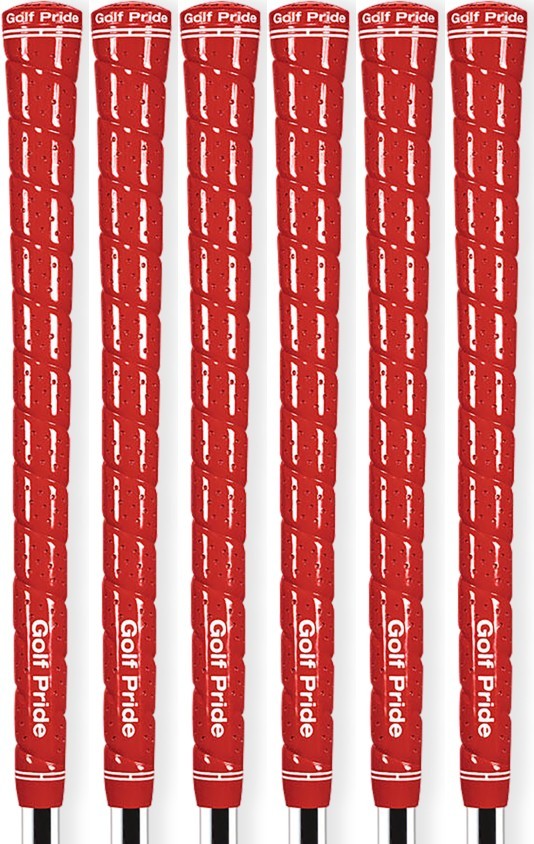 Golf Pride Tour Wrap 2G Golf Grips Standard Size Red - Set of 6 - High Tack Grip