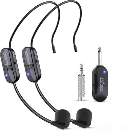 Wireless Microphone Headset Double Professional: Cordless Mic Head for Black1