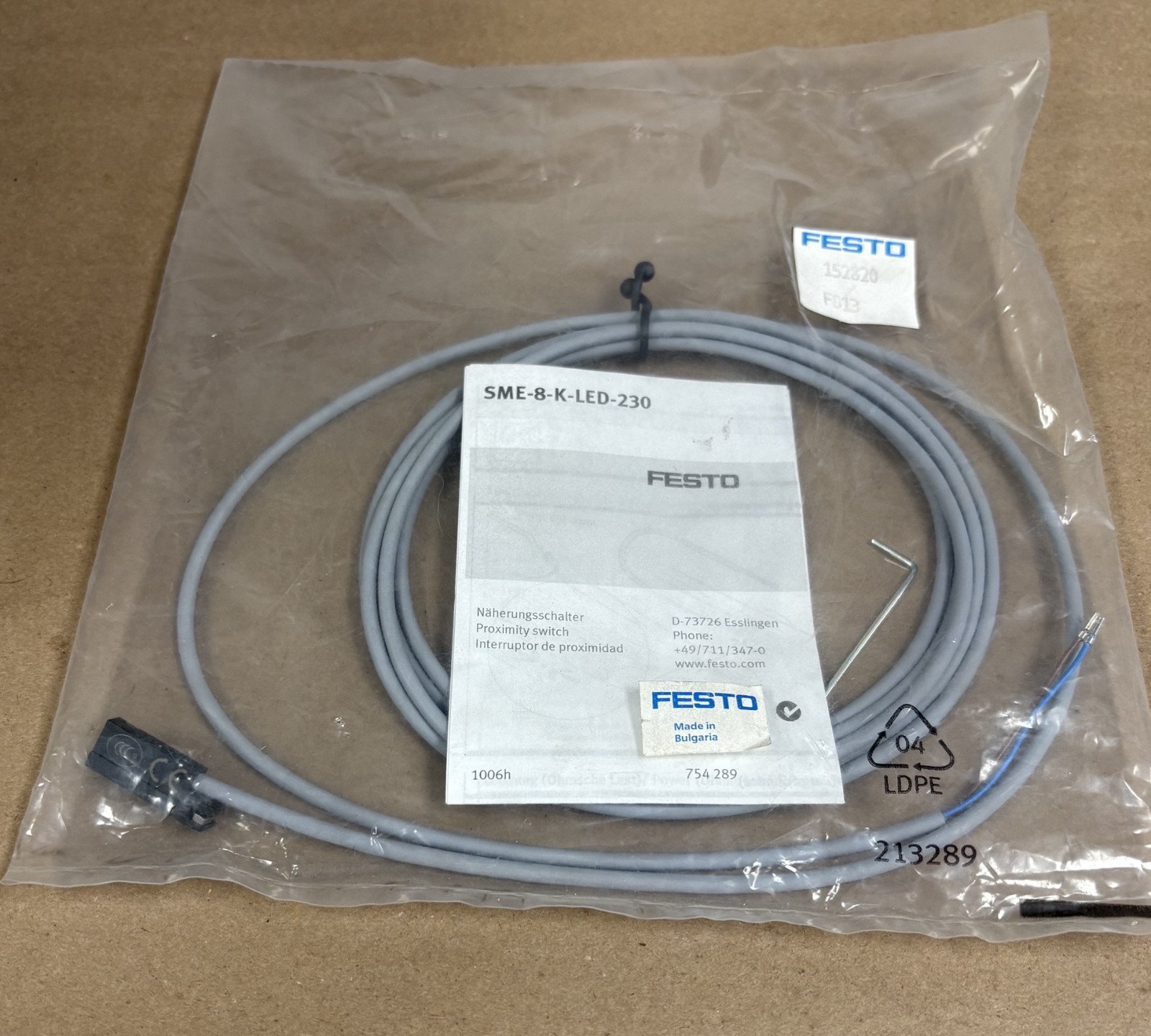 FESTO SME-8-K-LED-230 PROXIMITY SWITCH NEW