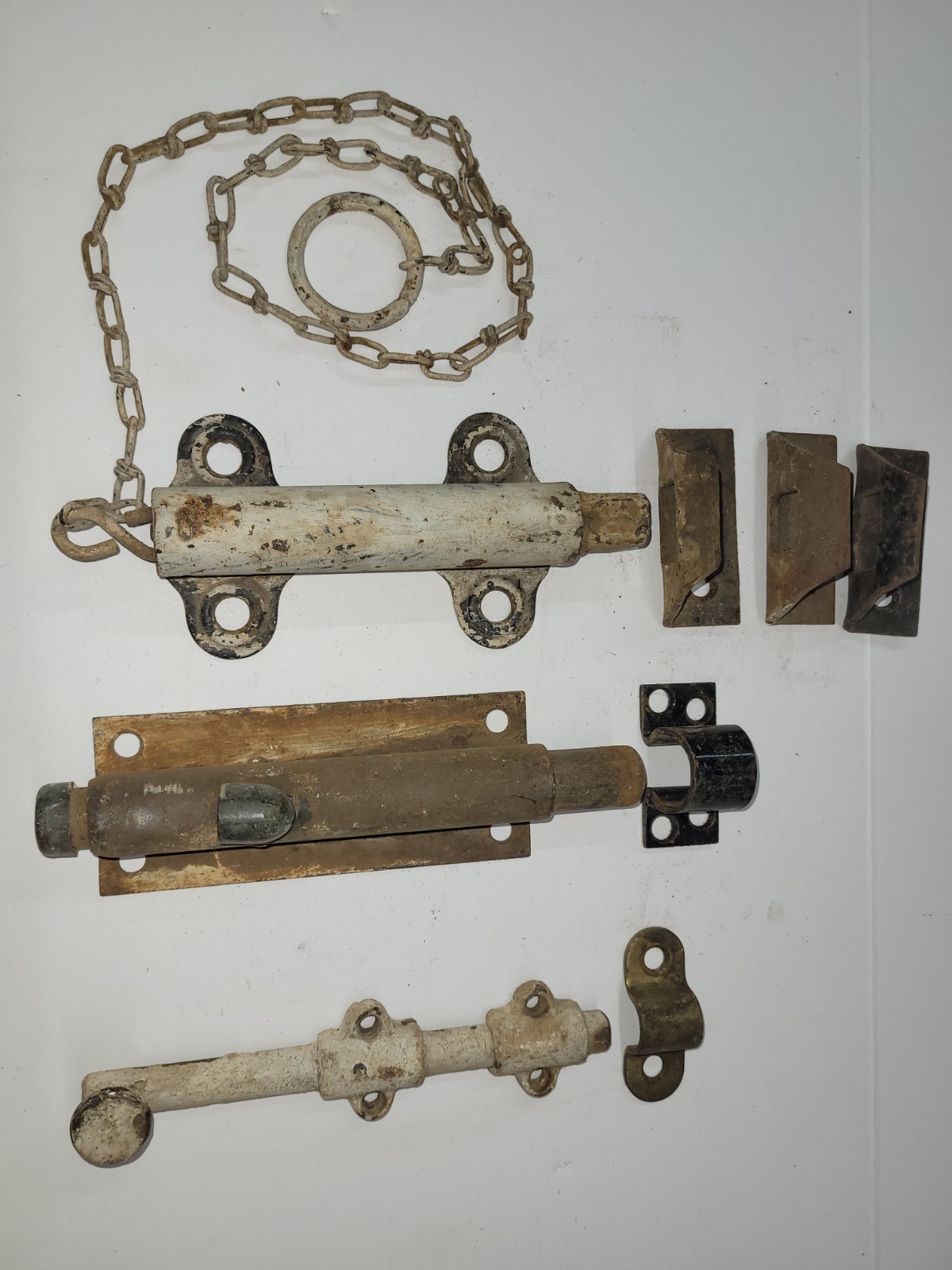 Lot of Vintage Bolt Latch Door Lock Sliding Antique General Store Industrial