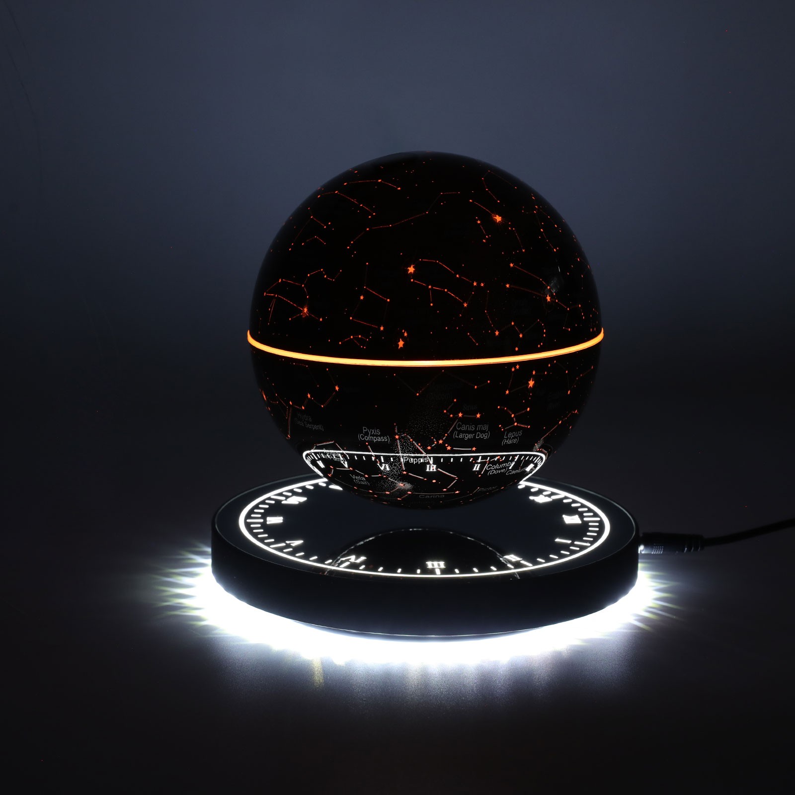 Illuminated Magnetic Levitating Globe w LED Floating Globe Auto-Rotating Globe