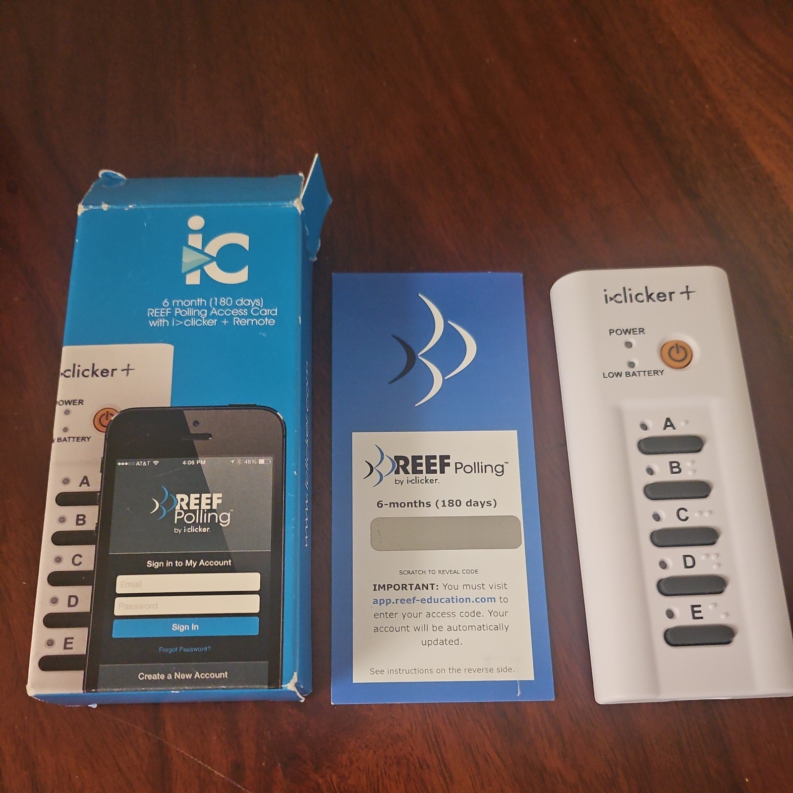 i Clicker Plus Remote w/ Unused 6 Month Reef Polling Access Card Tested