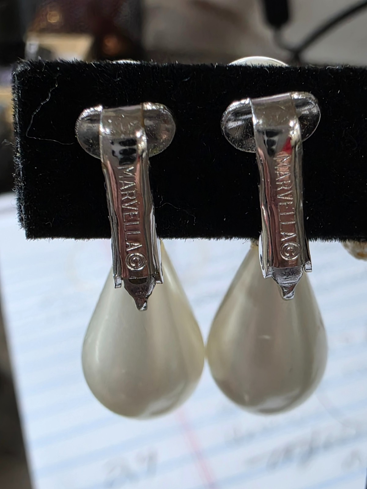 Vintage Clip-on Earrings Two Pair Faux Pearl Marked