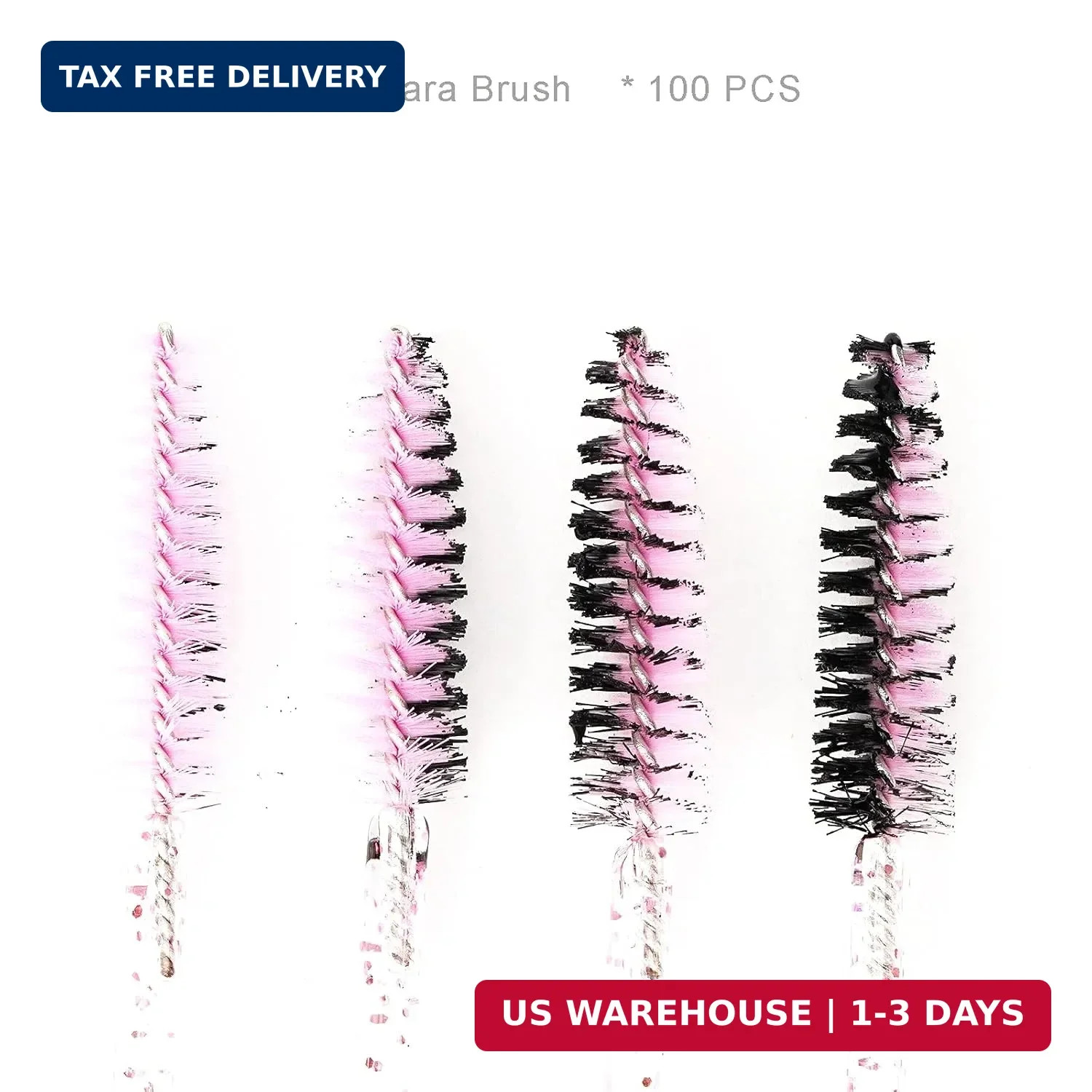 i-Laesh 100 Pcs Disposable Eyelash Brushes, Mascara Wands, Spoolies for Eyelash