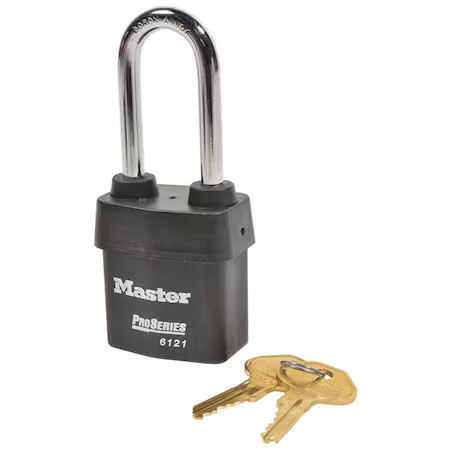 Master Lock 6121Kalj-10G202 Padlock, Keyed Alike, Long Shackle, Rectangular
