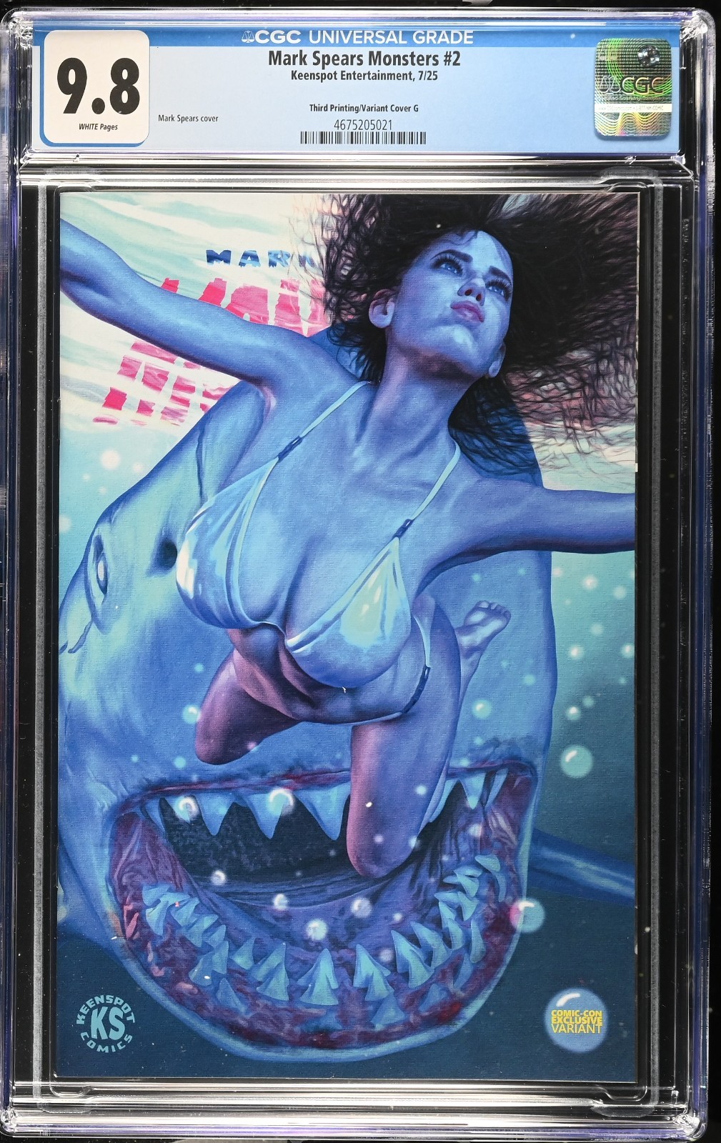 Mark Spears Monsters #2 CGC 9.8 3rd Printing SDCC Jaws Cover