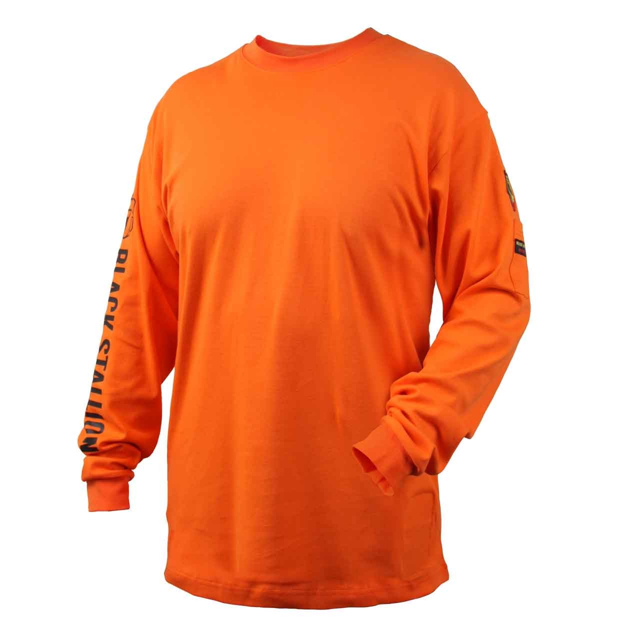 Black Stallion TF2510 FR Cotton Knit Long-Sleeve T-Shirt Orange Medium