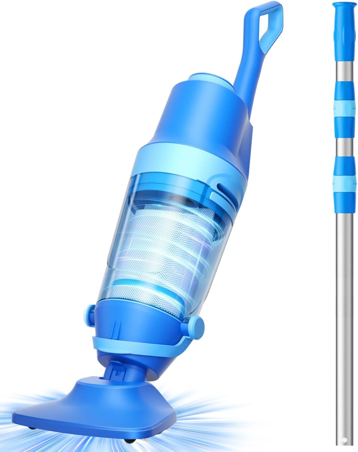 Handheld Cordless Pool Vacuum with Telescopic Pole, 19 GPM Power Suction