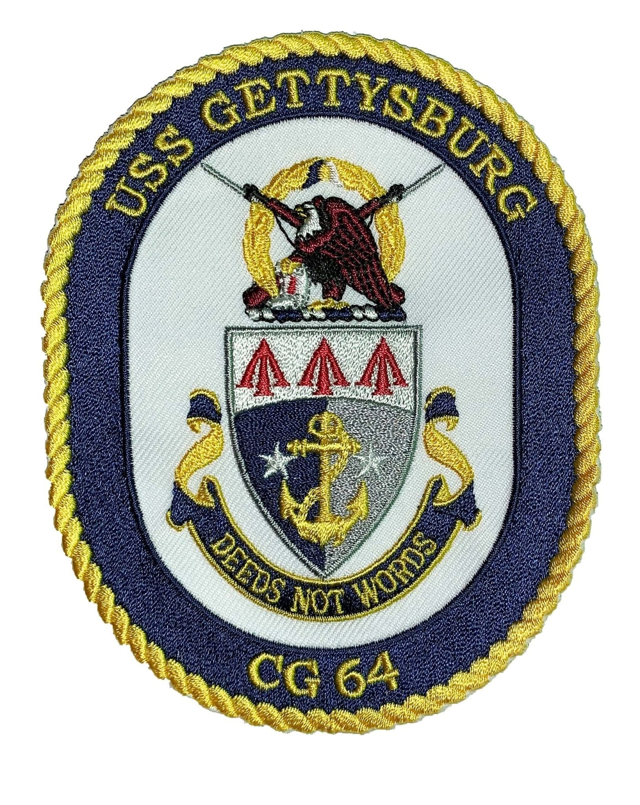 USS GETTYSBURG CG-64 Patch – Sew On, 4.5 in