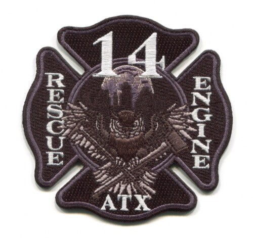 Austin Fire Department Station 14 Engine Rescue Patch Texas TX Subdued