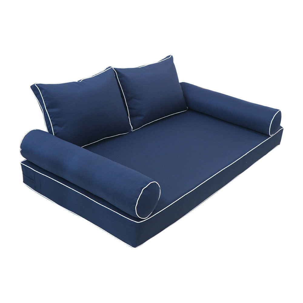 |SLIPCOVER ONLY| S1 Daybed Mattress Bolster Back Covers Contrast Trim Crib AD101