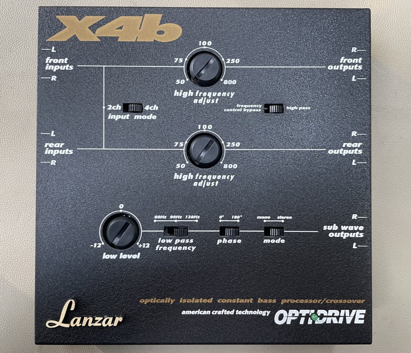 Old School Lanzar X4b — Optically Isolated Constant Bass Processor/Crossover,NOS