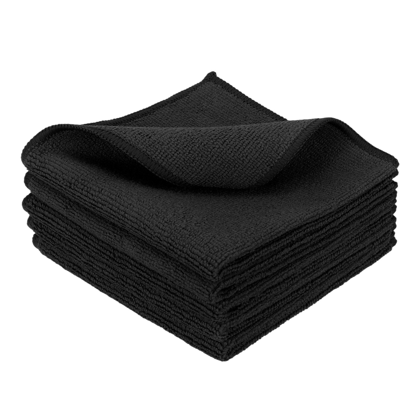 5 Pcs Microfiber Cleaning Cloth Black(Square) 11.8"X11.8"