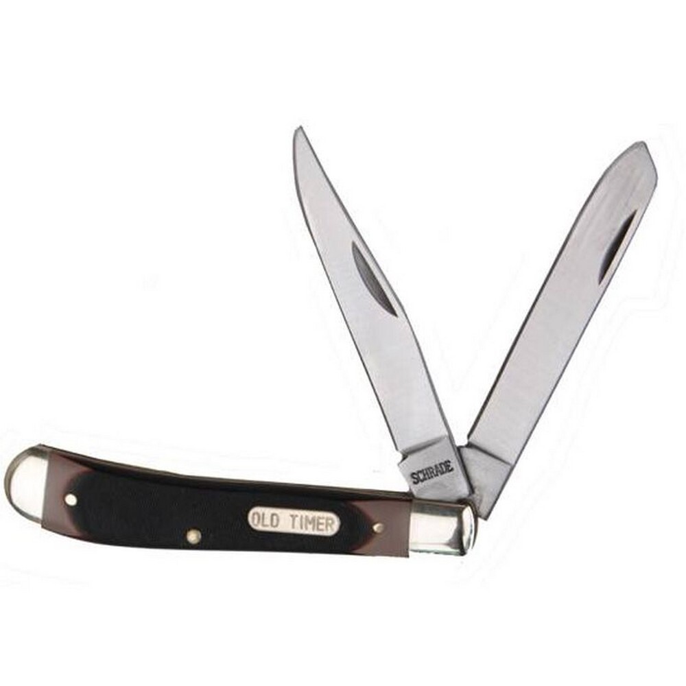 Schrade Old Timer Gunstock Trapper 2 Blade Derlin Folding Knife - SCH94OT