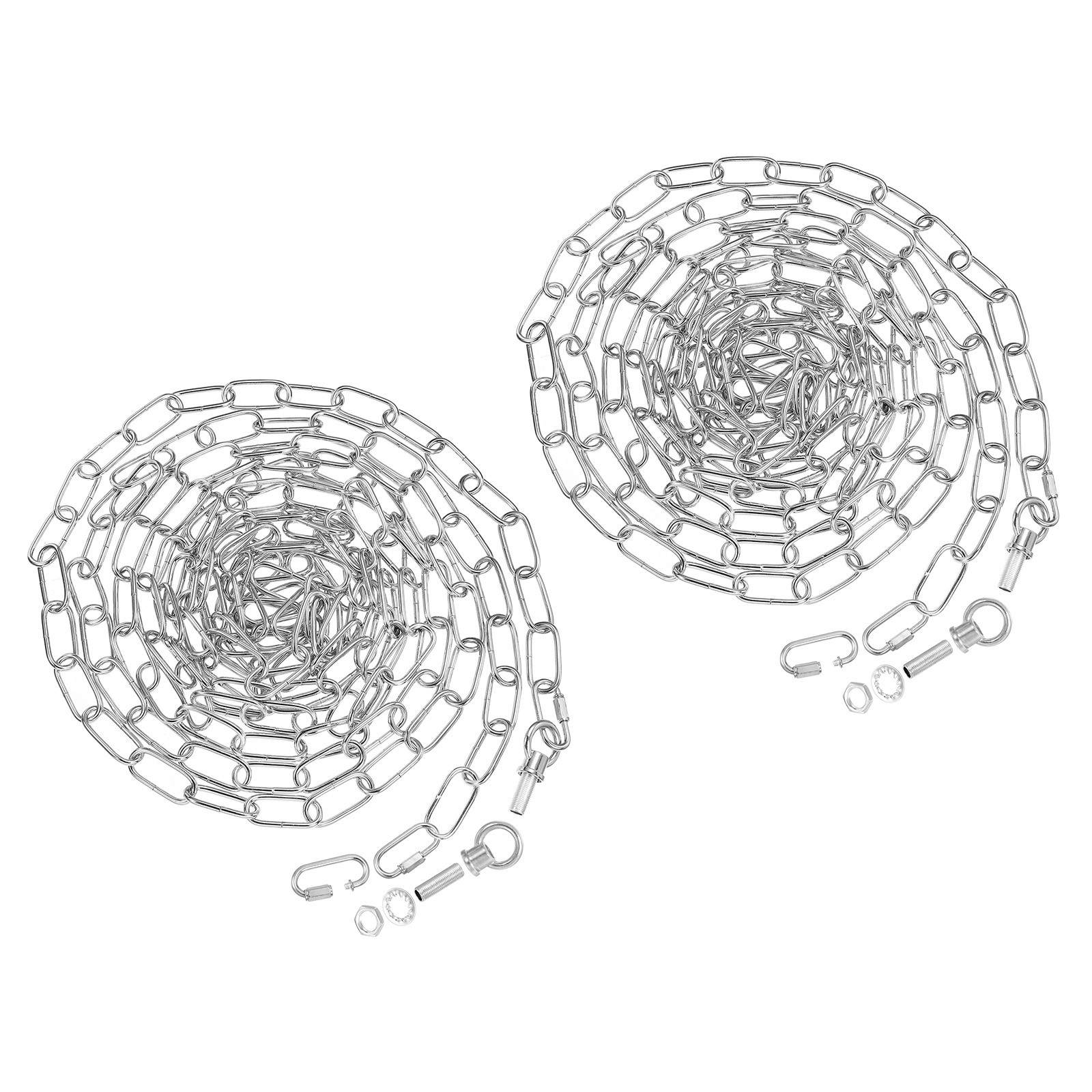 10 Feet Lighting Chain for Hanging Lamp, 2 Set Light Fixture Chain 65 Lbs Silver