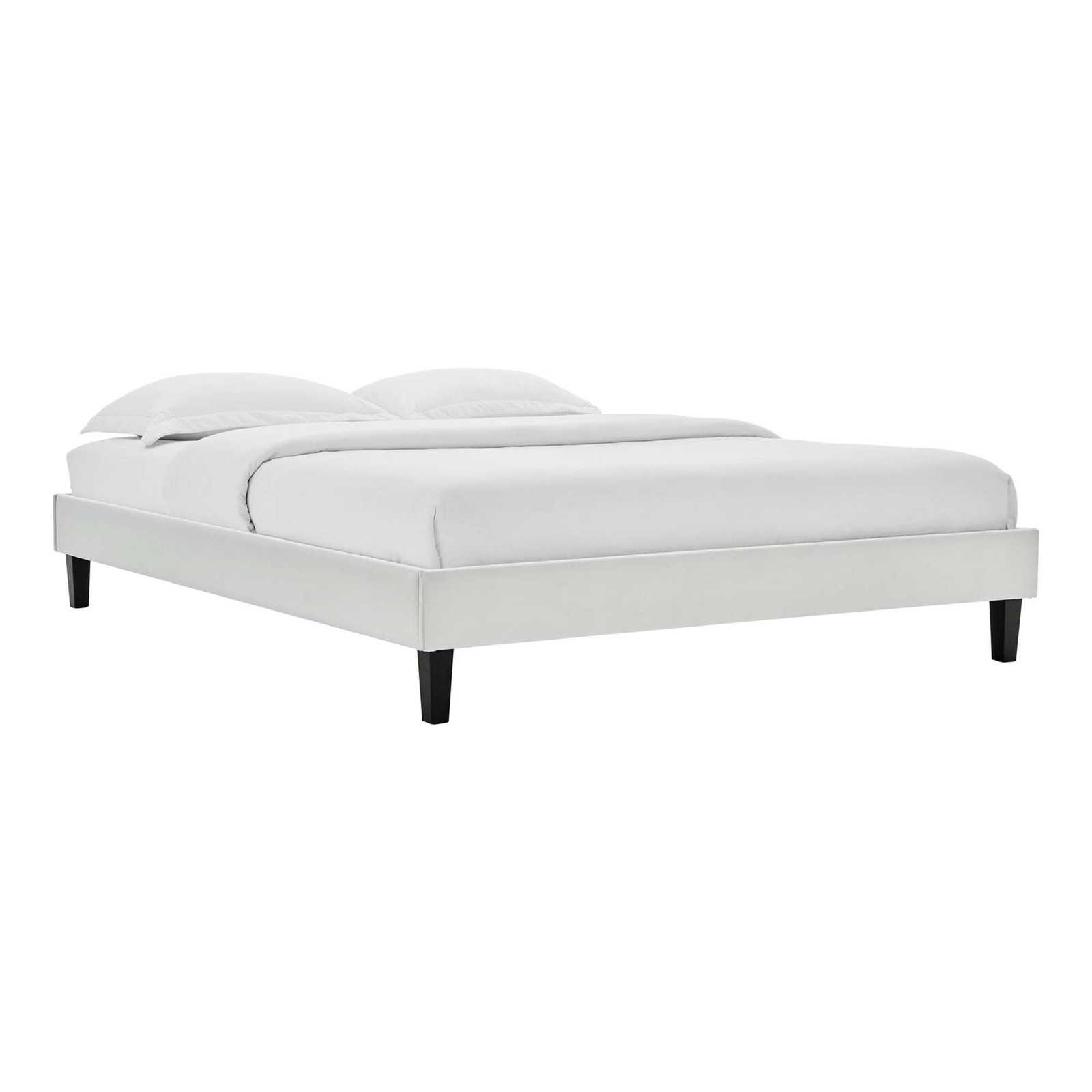 Modway Soleil Performance Velvet King Bed in Light Gray