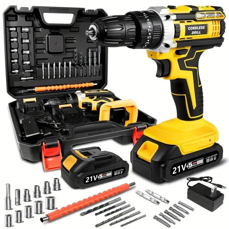 36V Cordless Impact Drill Set, Wireless Drill Set, Household Power Tool