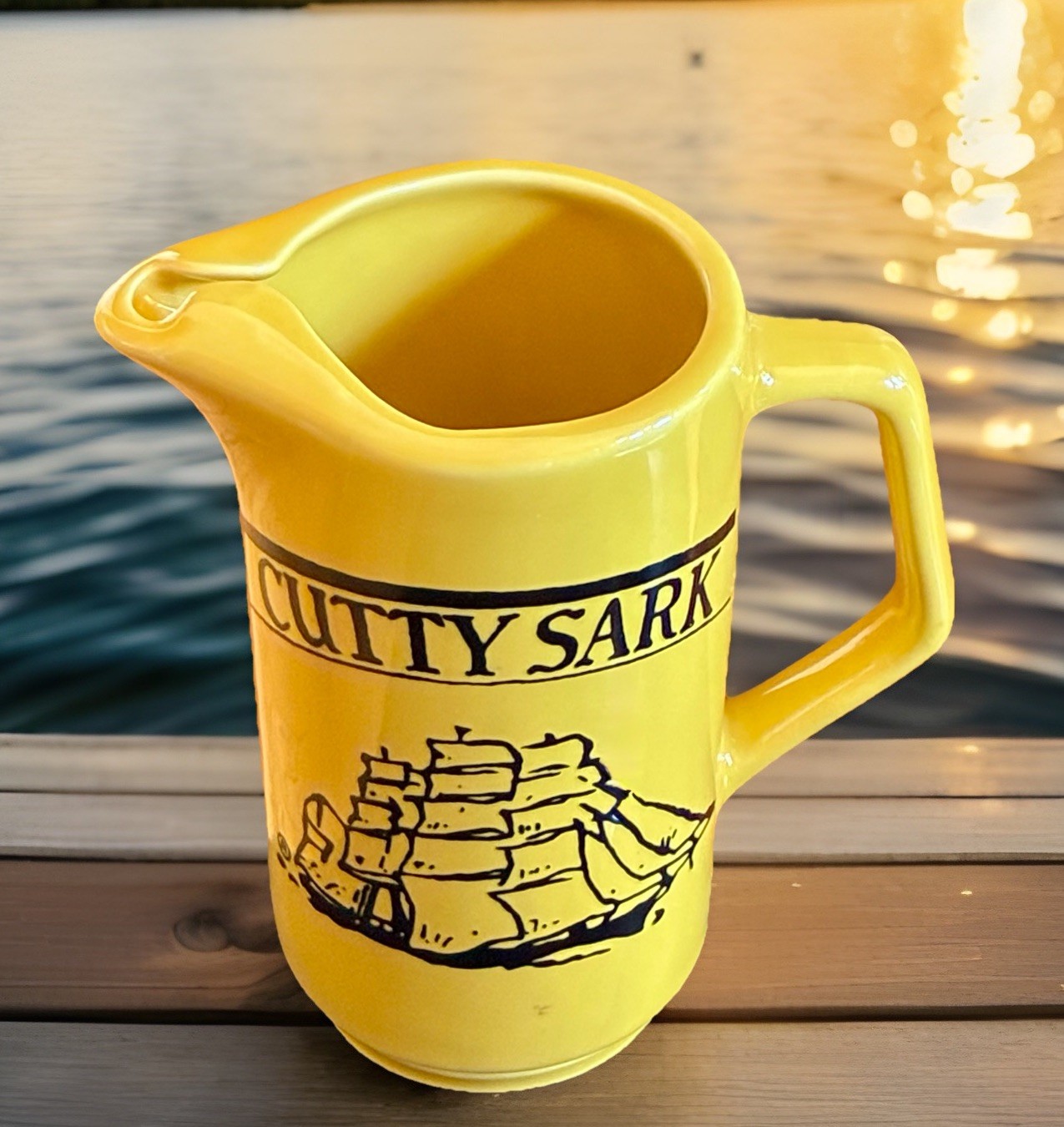 Vintage Cutty Sark Scotch Whisky Pub Jug Ceramic Pitcher Barware Collectible