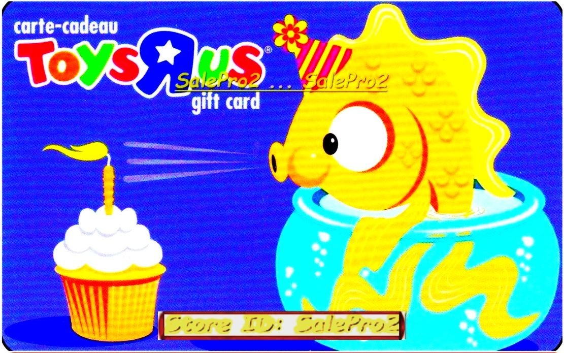 TOYSRUS FIRST BIRTHDAY SURPRISE FISH BLOWING OUT OF TANK COLLECTIBLE GIFT CARD