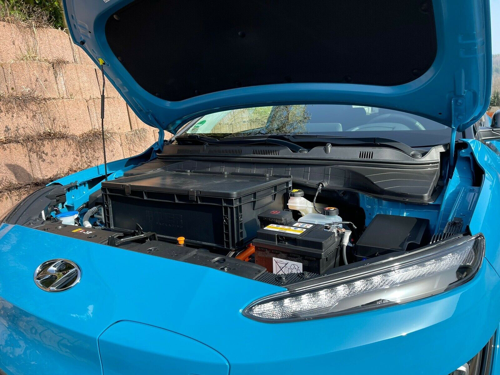 Hyundai Kona EV Frunk Transport Box Accessories - Black Edition - Made in Germany -