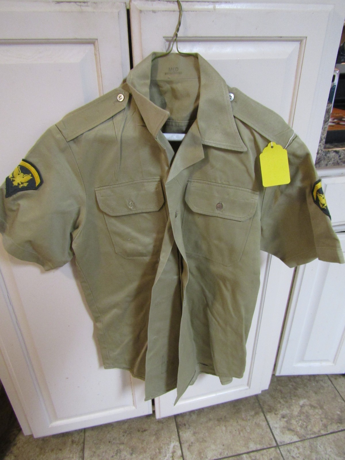 VINTAGE MILITARY JACKET /SHIRT KHAKI TAN SPECIALIST 5 VIETNAM ERA LS MEDIUM #5