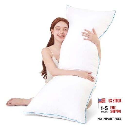 Memory Foam Body Pillow Insert - Full Body Pillow 20 Inchx54 Inch White New