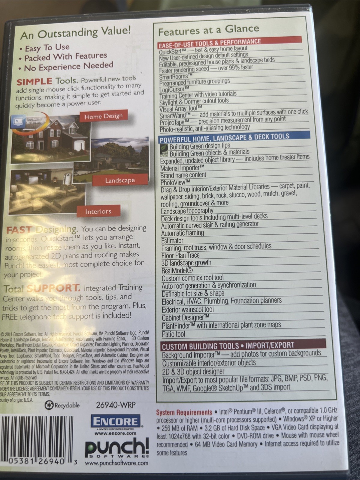 Punch Home & Landscape Design (PC) Very Good Condition