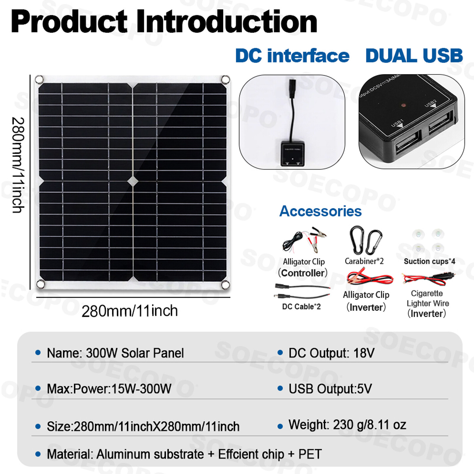 6000W 100A Solar Panel Set Solar Power Inverter Generator Home 110V Grid System