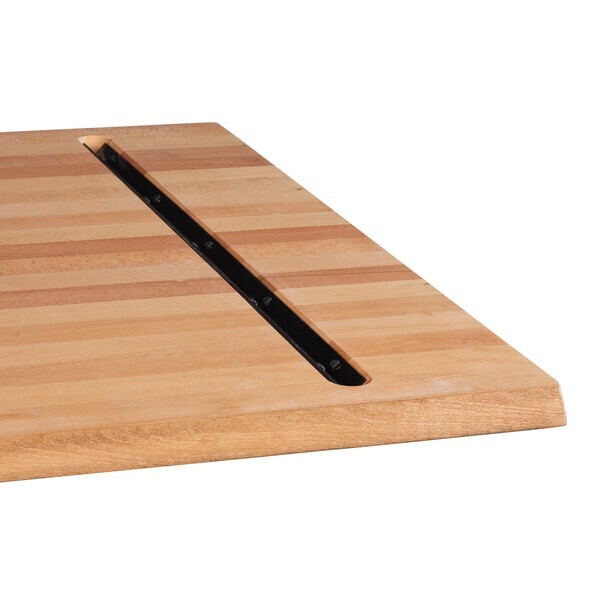 30" x 60" Rectangular Solid Wood Live Edge Restaurant Table Top in White Wood