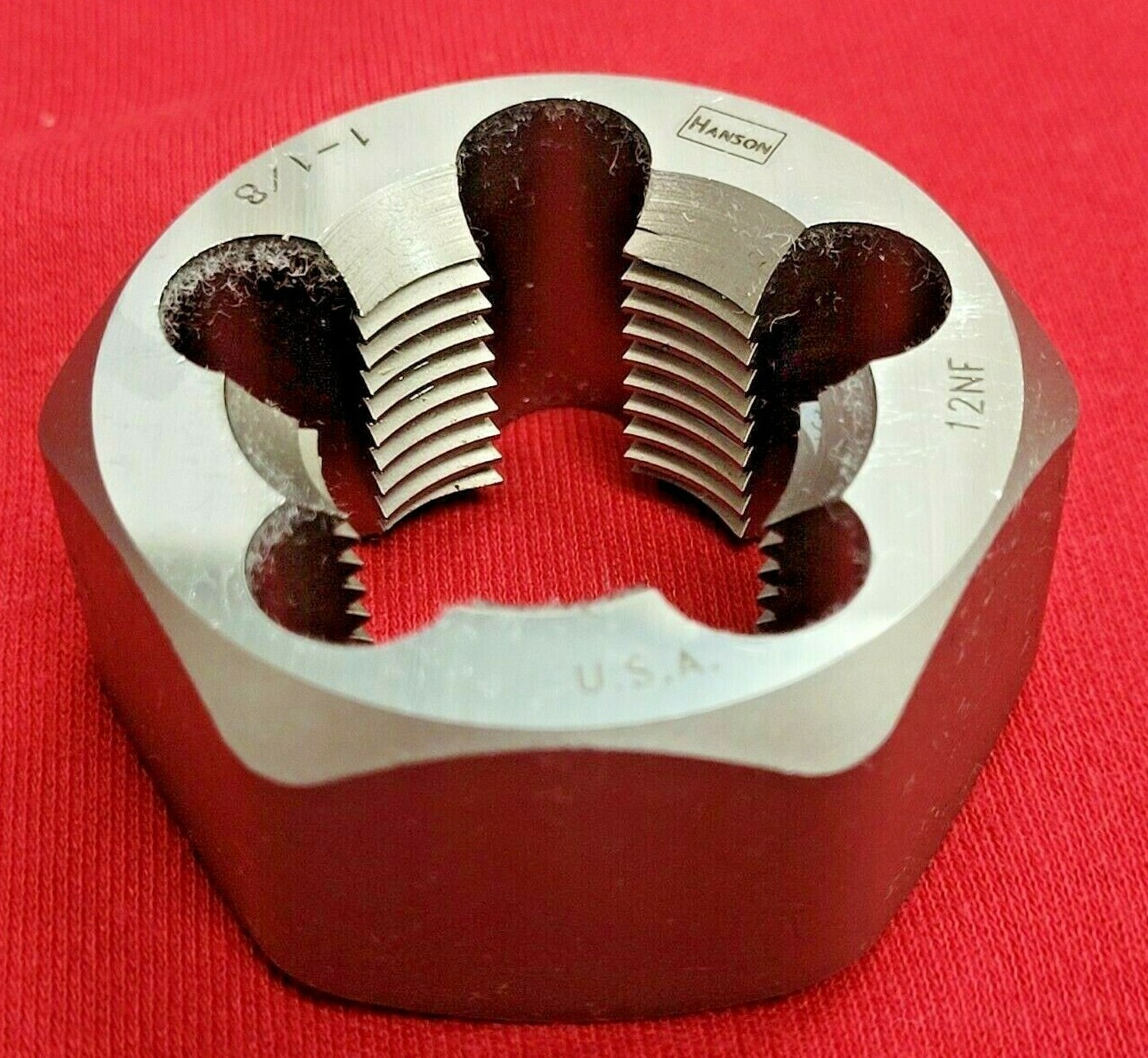 7269 1-1/8-12 NF x 2" Irwin Hex Rethread Die Carbon Steel RH