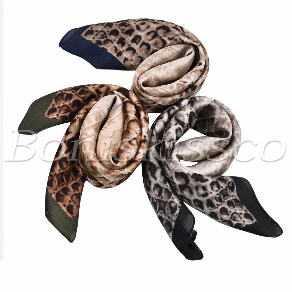 Women's Snakeskin Print Scarf Shawl Winter Scarves Kerchief Hairbands Head Wrap