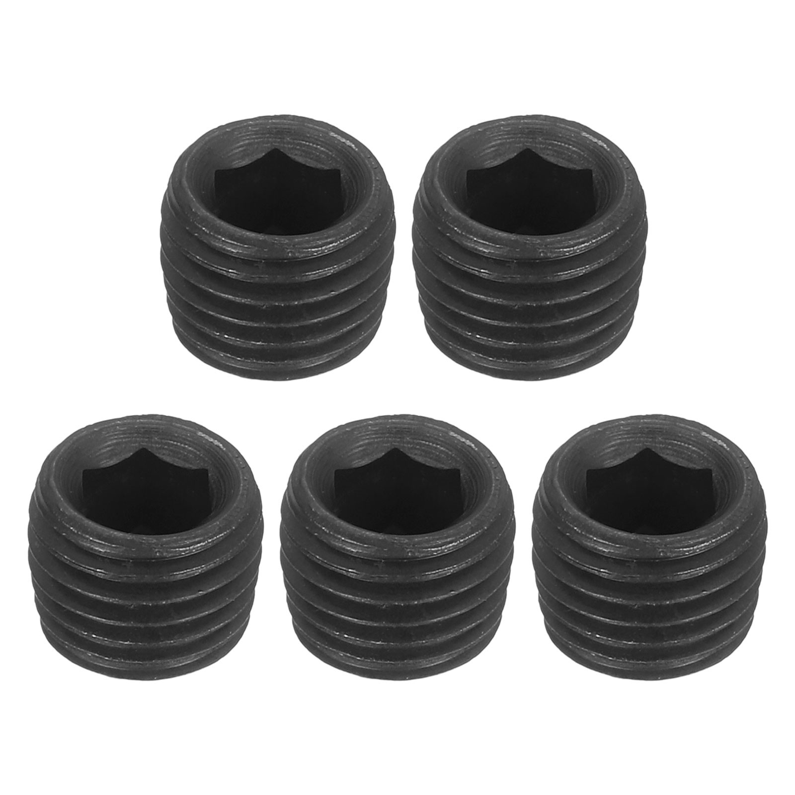 5Pcs Socket Pipe Plugs NPT 1/16" Carbon Steel Hex Thread Pipe Caps Black