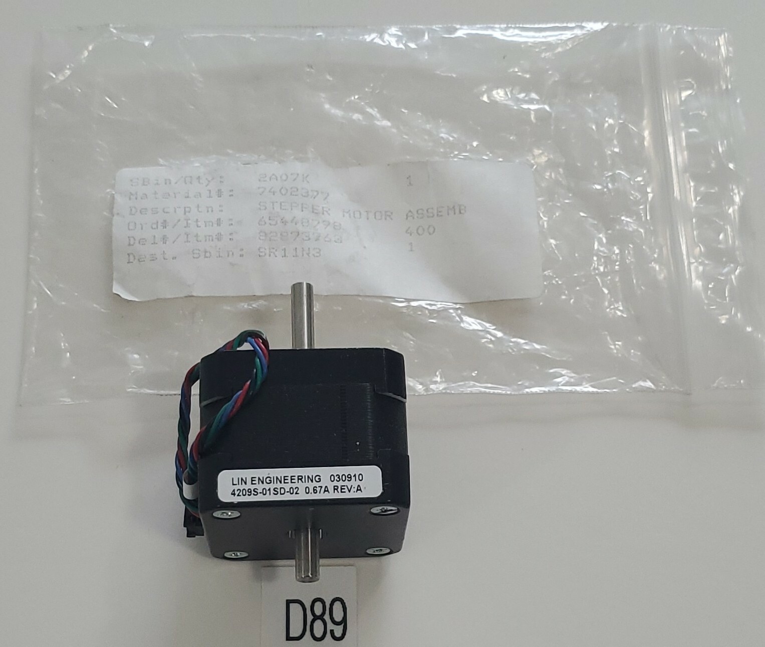 *NEW* Lin Engineering 4209S-01SD-02 0.67A Rev A Stepper Motor 030910 + Warranty!