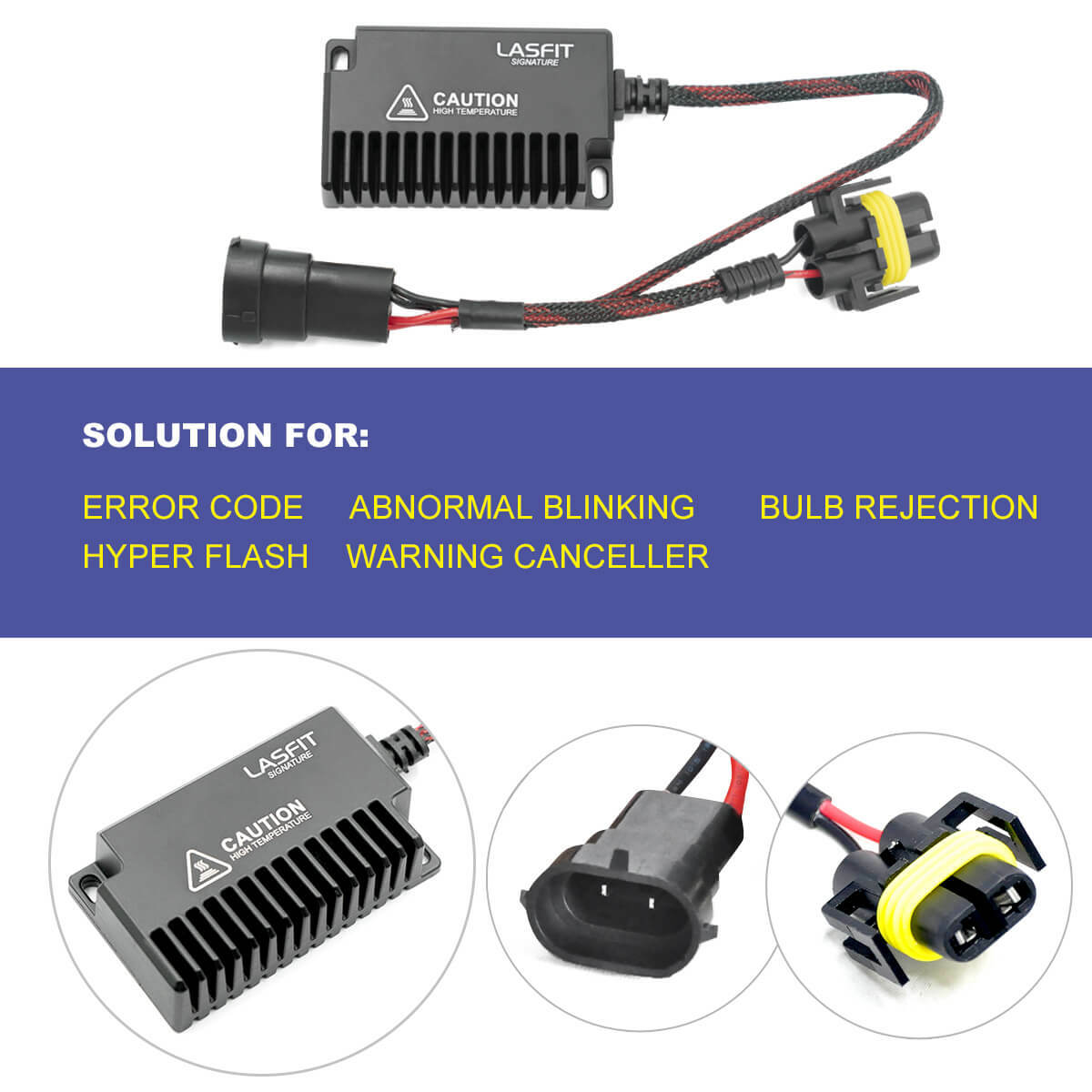 H11 H9 LED Headlight Bulb Canbus Error Free Warning Resistor Canceller Decoder
