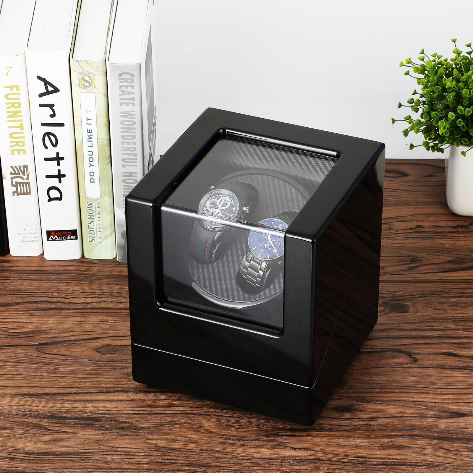 UTEN Automatic Rotation Watch Winder Storage Display Case w/ Speed Regulation
