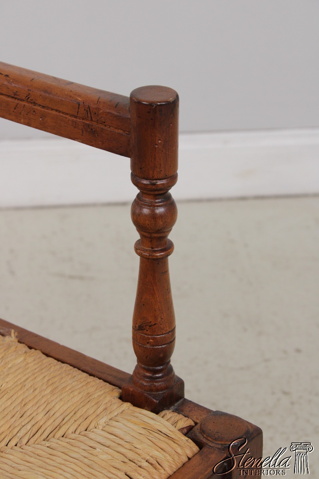 72704: Country French Rush Seat Bench