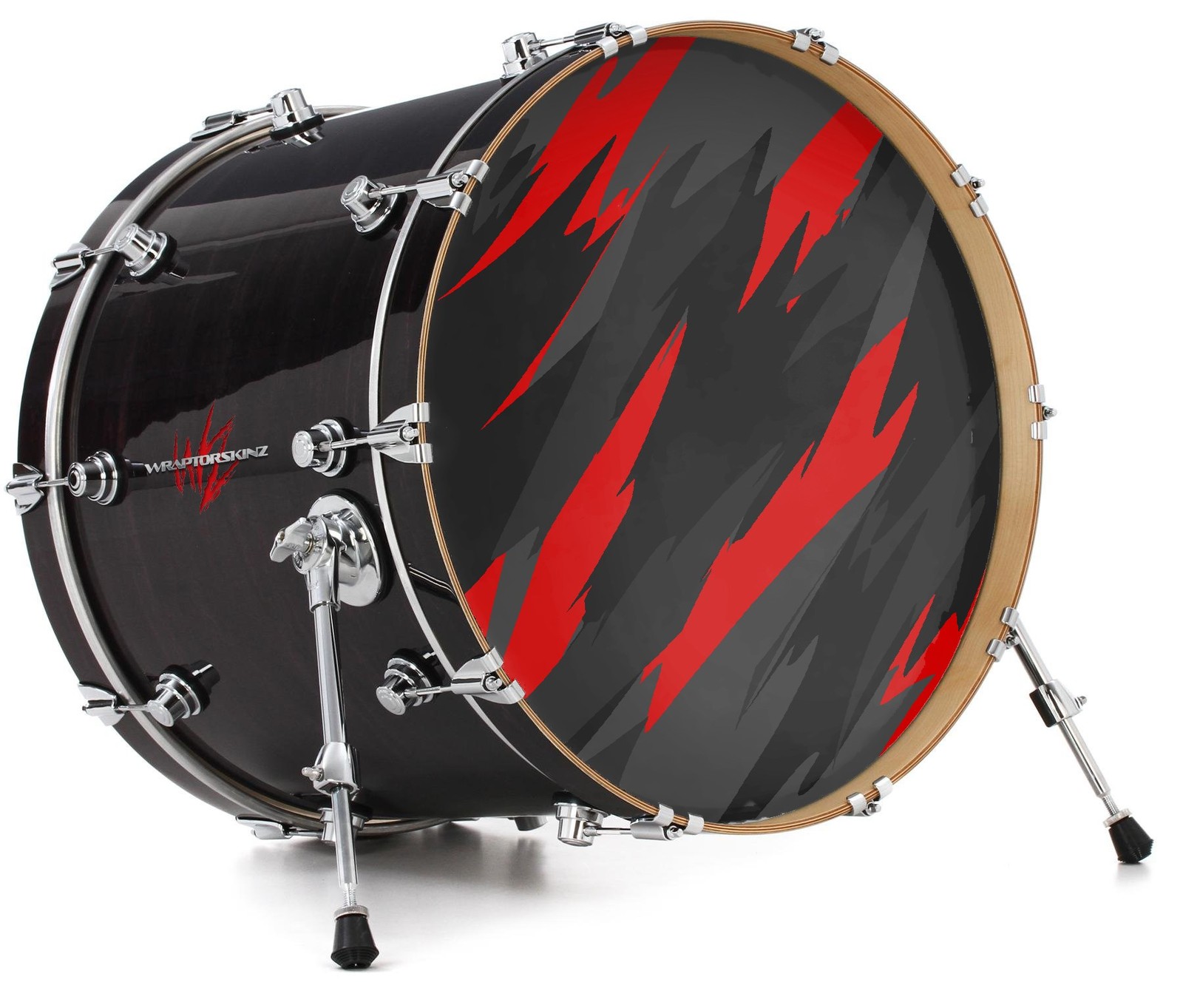 Vinyl Decal Skin for 20" Bass Kick Drum Head Jagged Camo Red