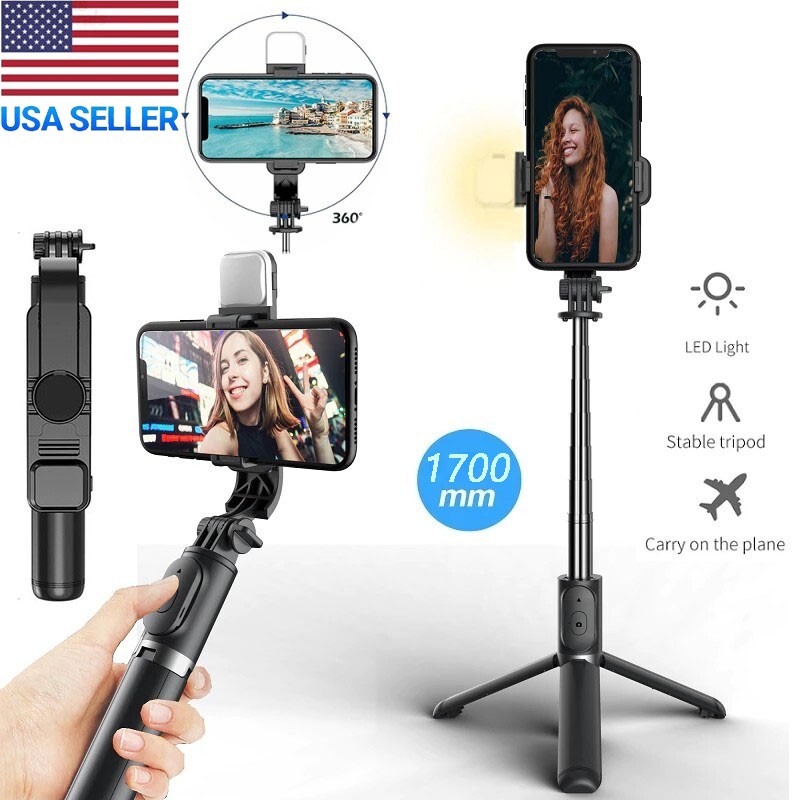 67'' Remote Selfie Stick Tripod Phone Stand Desk Holder For iPhone/Samsung US