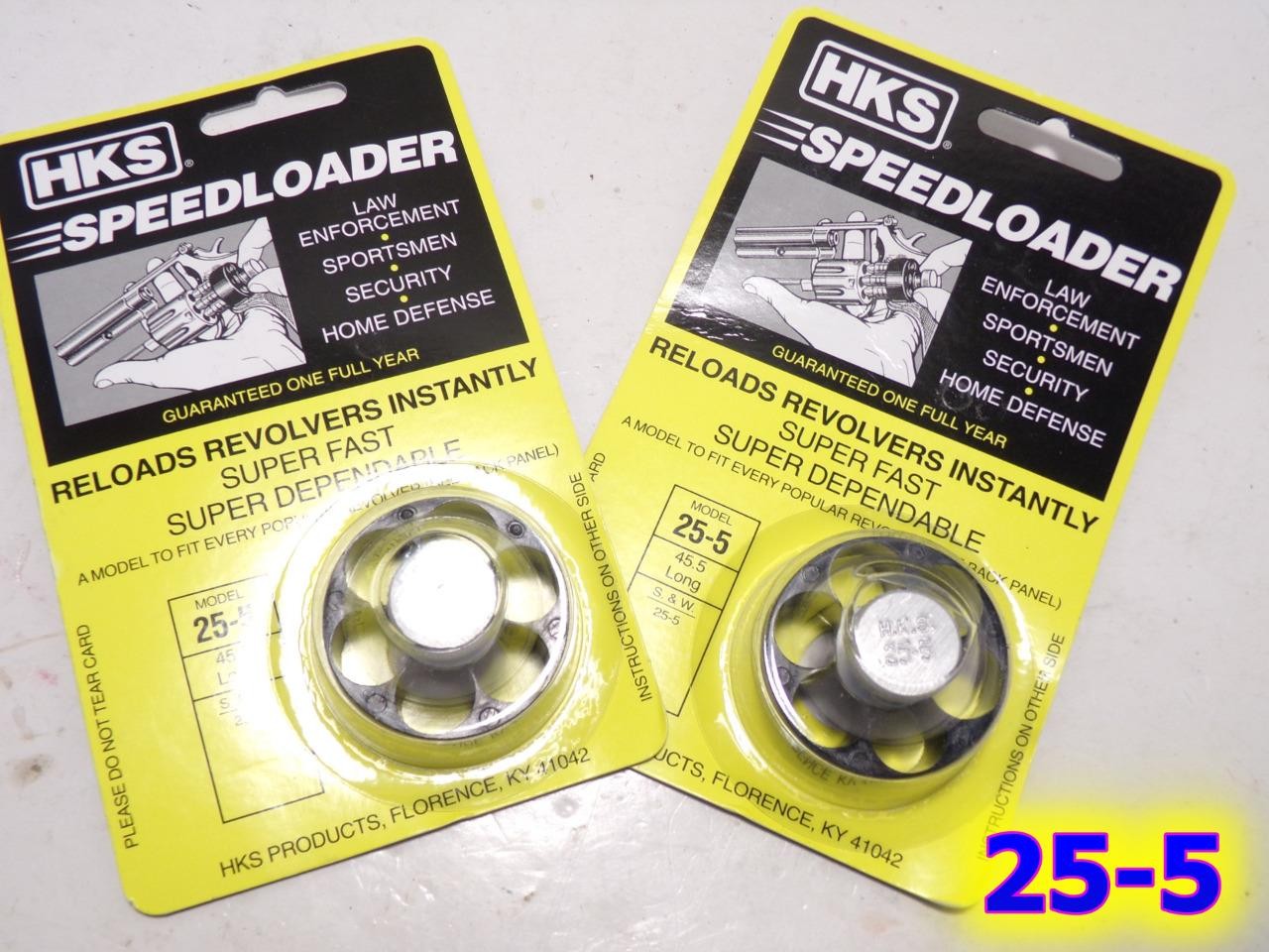 2-Lot HKS 25-5 SpeedLoader for 45 S&W 25 625 Long Colt TAURUS Raging Bull 6 Shot