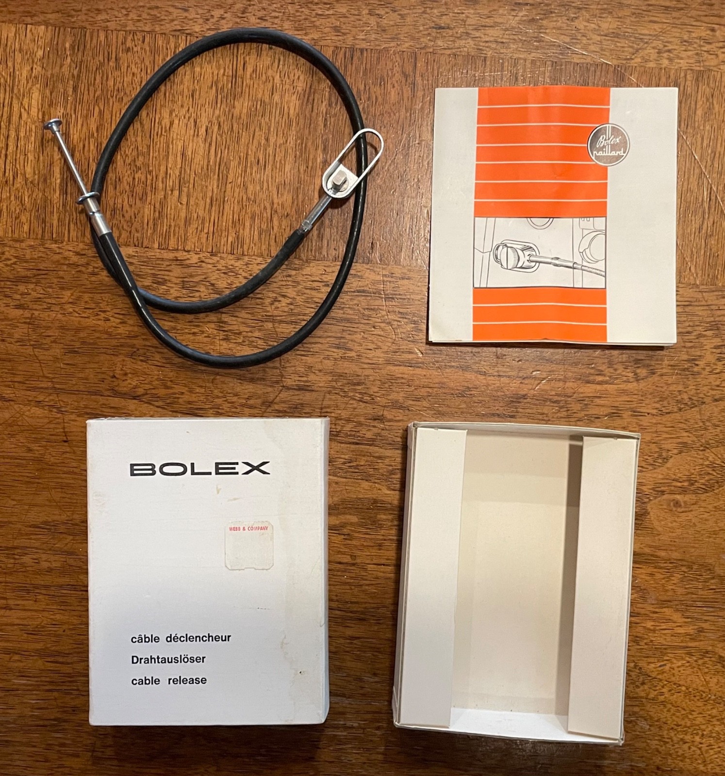 Bolex cable release - vintage for Bolex 16mm cameras.  Movie equipment.